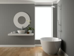 interior of bathroom 3d rendering